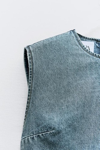 VESTIDO MIDI DENIM ZARA TRF NUEVO CON ETIQUETAS S 2569 - Imagen 7 de 10