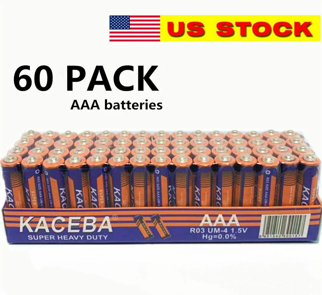 60 pack AAA Batteries Extra Heavy Duty 1.5v. 60 Pack Wholesale Bulk Lot