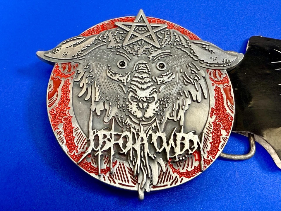 Trabajo con logotipo de símbolo de cordero de Dios para vaquero americano banda de metal pesado hebilla de cinturón Foto 3 de 4