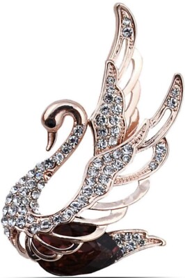 Brandneu - Roter Strass und Kristall Schwan Brosche/Pin