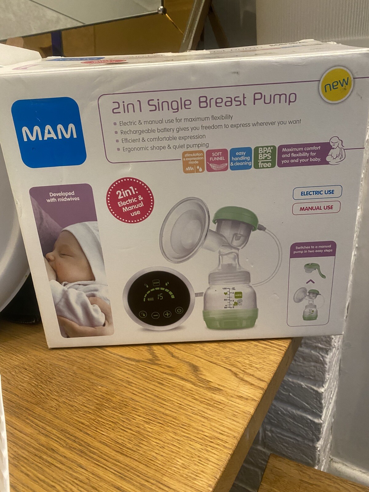 MAM BPE0001 2 in 1 Electric Single Breast Pump Electric & Manual