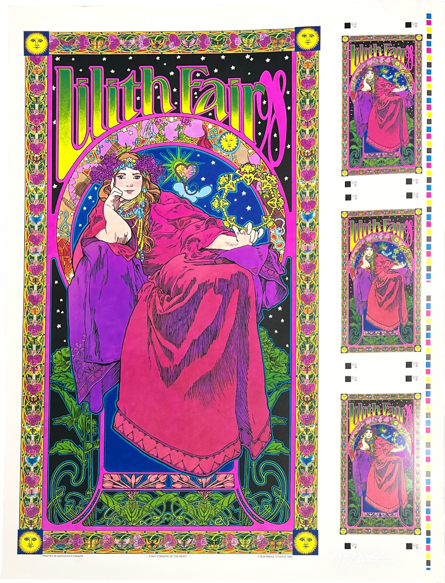 Lilith Fair Poster 1998 rare Signed Proof by Bob Masse cyan