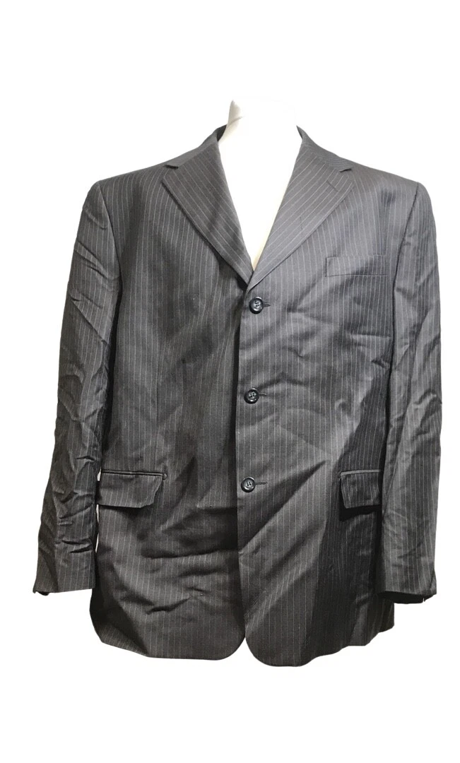 Uomo Gianluca Men's Wool Blazer Black Color Size 48R