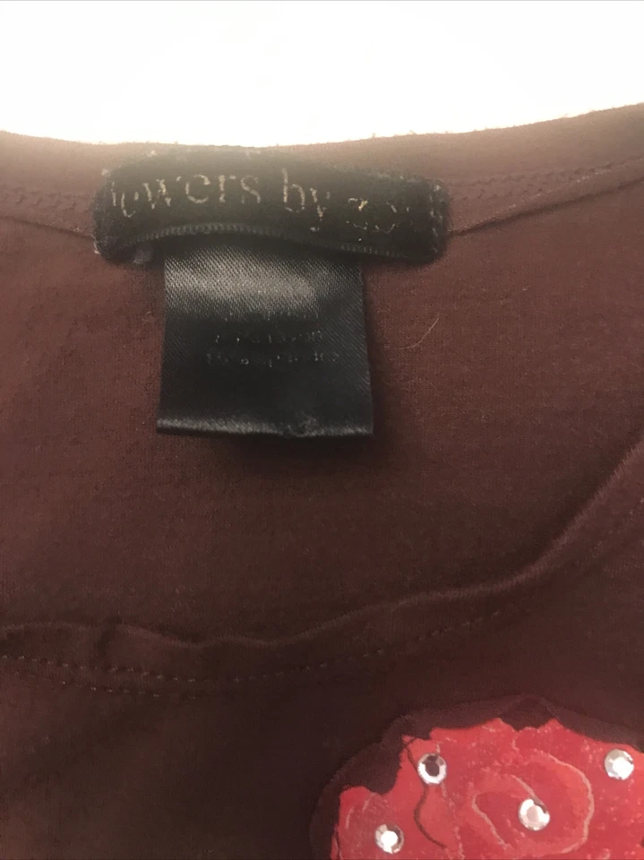 Цветы на Zoe девочек 6 длинным рукавом футболка туника блузка коричневый розовый - Изображение 3 из 4