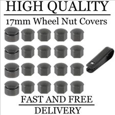 17mm Grey Wheel Nut Bolt Covers + Locking For Peugeot RCZ (2009-15)