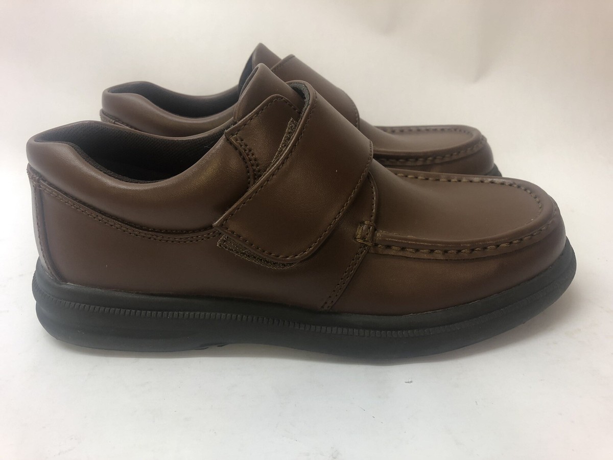 Hush Puppies Men's Brown Soft Leather Casual Comfort Shoes Loafer Size  Wide