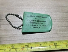 Vintage Lansdale PA Thrift Corp Consumer Discount Co Coin Holder Keychain
