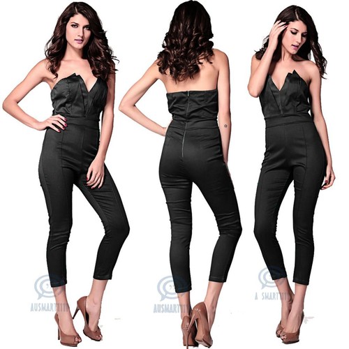 Formal Office Party Wear Black Jumpsuit 