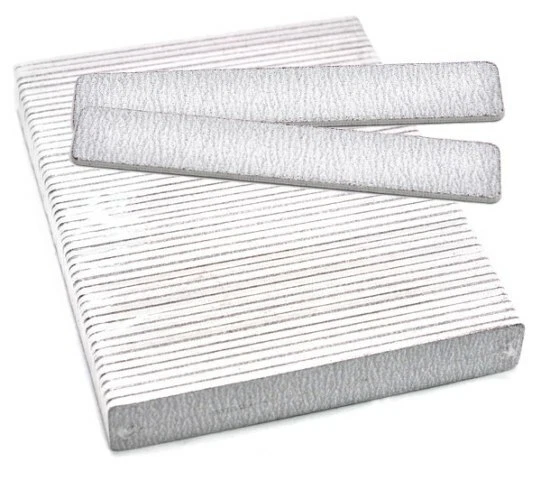 Nail Files Grit 80/80, Jumbo Size Zebra Rectangle (50pcs) - Made in USA