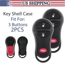 2 For 1999 - 2004 Jeep Grand Cherokee Key Fob Remote Shell Case Cover 3 Buttons