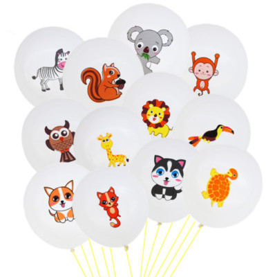 Monkey Fox Owl Squirrel Giraffe Balloon Children Birthday Party Decoration 10pcs