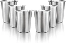 6 Pack 8 oz Stainless Steel Kids Cups, Children's Pint Cups, Stackable Metal