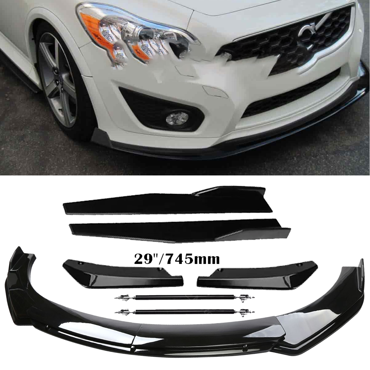 Volvo C30 C40 C70 Front Rear Bumper Lip Spoiler Body Kit Side Skirt