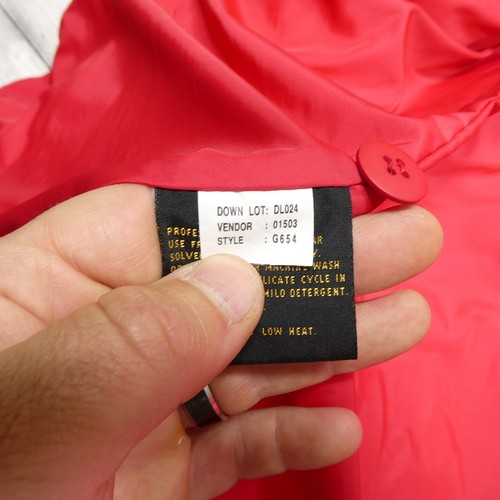 VINTAGE Eddie Bauer Coat Womens Petite Medium Red Down Fill Extra Long Jacket - Picture 9 of 9