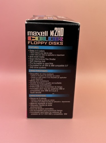 NINE (9) MAXELL High Density MF 2HD FLOPPY DISKS 1.44MB 3.5” Color Pack IBM+ - Photo 3/7