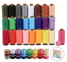 ilauke 50Pcs Thread for Sewing, 400 Yards Sewing Thread kit, Prewound Bobbins