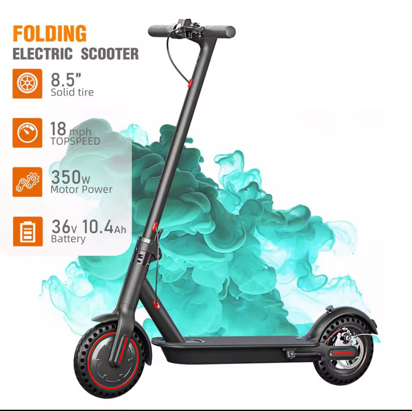 350W Electric Scooter for Adults Teens 18MPH Dual Brake APP Control