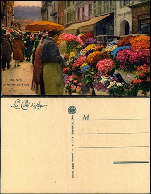 CPA Nizza Nice Le Marché aux Fleurs, Blumen Markt 1920