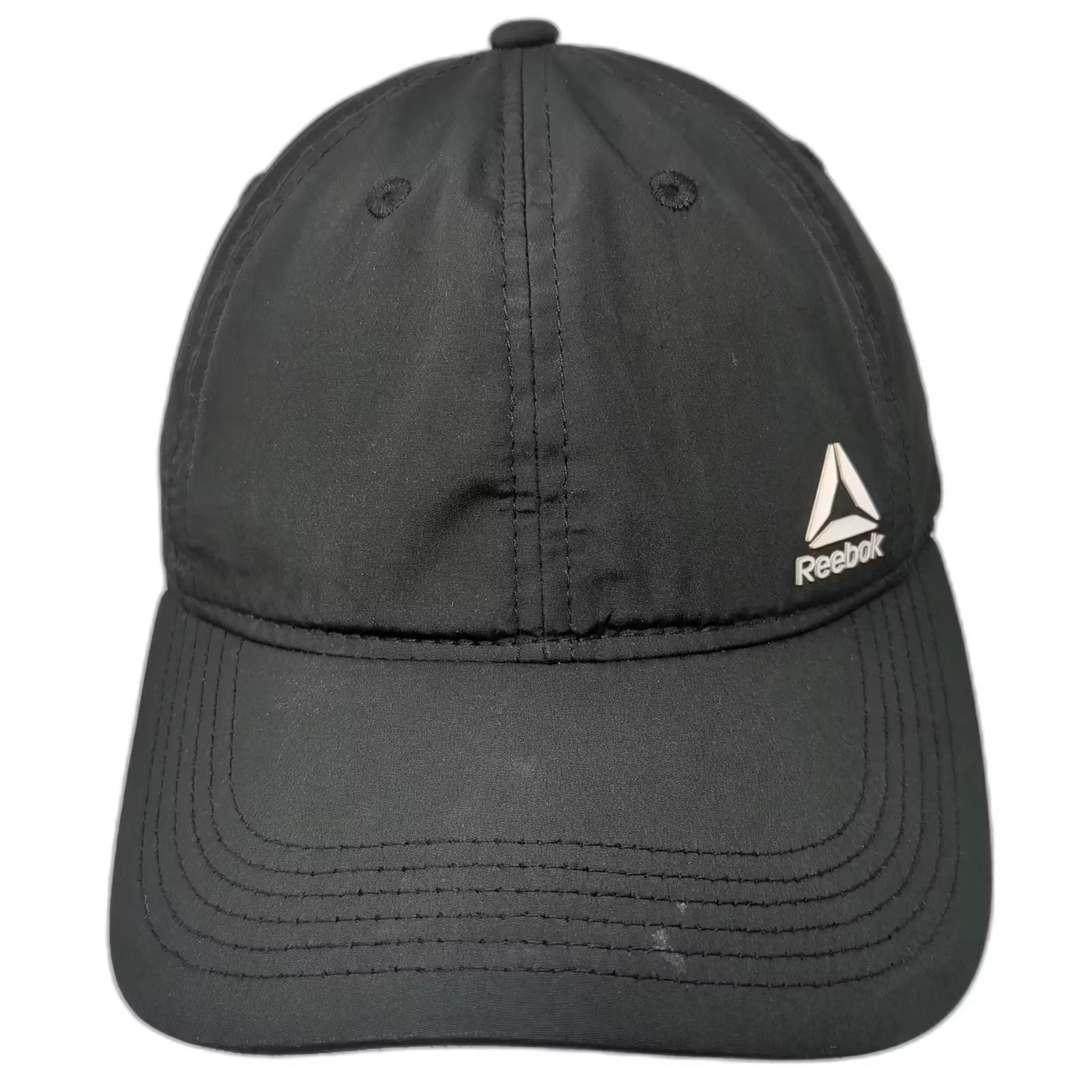 Reebok Black Baseball Cap OS Adjustable Performance Polyester Running Gym Hat