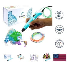 Versatile P1 3D Pen Kit with Display, Stencil Book & Power Adapter for Creatives