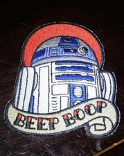 Embroidered Star Wars Droid R2D2 Beep Boop Tattoo Style Patch Iron On BRAND NEW 