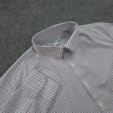 Mizzen Main Shirt Mens XL White Check Performance Stretch Classic Fit Dress