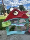 Plastic 1:6 Complete Dollhouse, 2-Story 4-Room Unfurnished Pink Teal Green LPS — photo 3