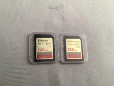 2X SanDisk Extreme and Plus 128GB Class 10 150MB/s SD Memory Card total 256GB