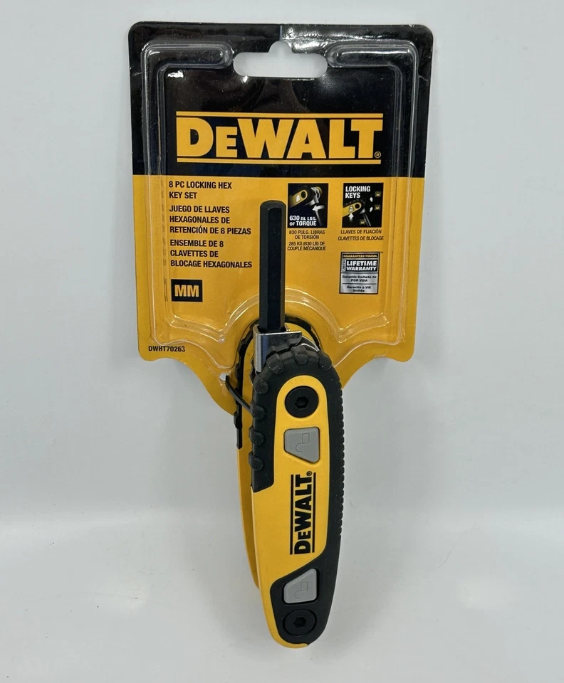 6 Pack Lot DeWalt DWHT70263M Folding Locking Hex Key Set In Store Display Box - Image 2 of 4