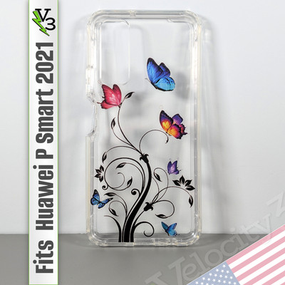 Case for Huawei P Smart 2021 - Butterfly Tree | 2-Piece Clear Hard PC Cover
