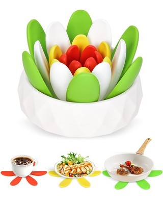 Silicone Trivets for Hot Dishes, Succulent Shape Trivet Set, Heat-Resistant P...