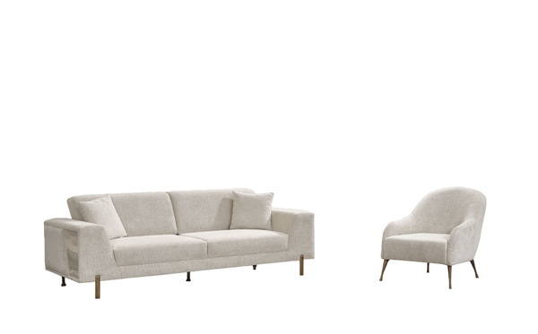 Wohnzimmer-Set 2Tlg. 3-Sitzer-Sofa Mit Sessel, Modernes Design Stoffsofas-image