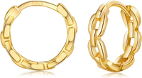 Creolen Silber 925 Damen Ohrringe, Ohrringe Silber Kleine Gold Huggie Creolen, H