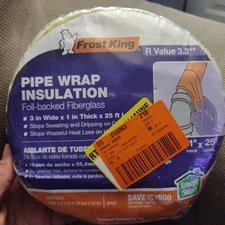 Frost King 3 x 25-ft Fiberglass Pipe Wrap Insulation for 3-in Pipe