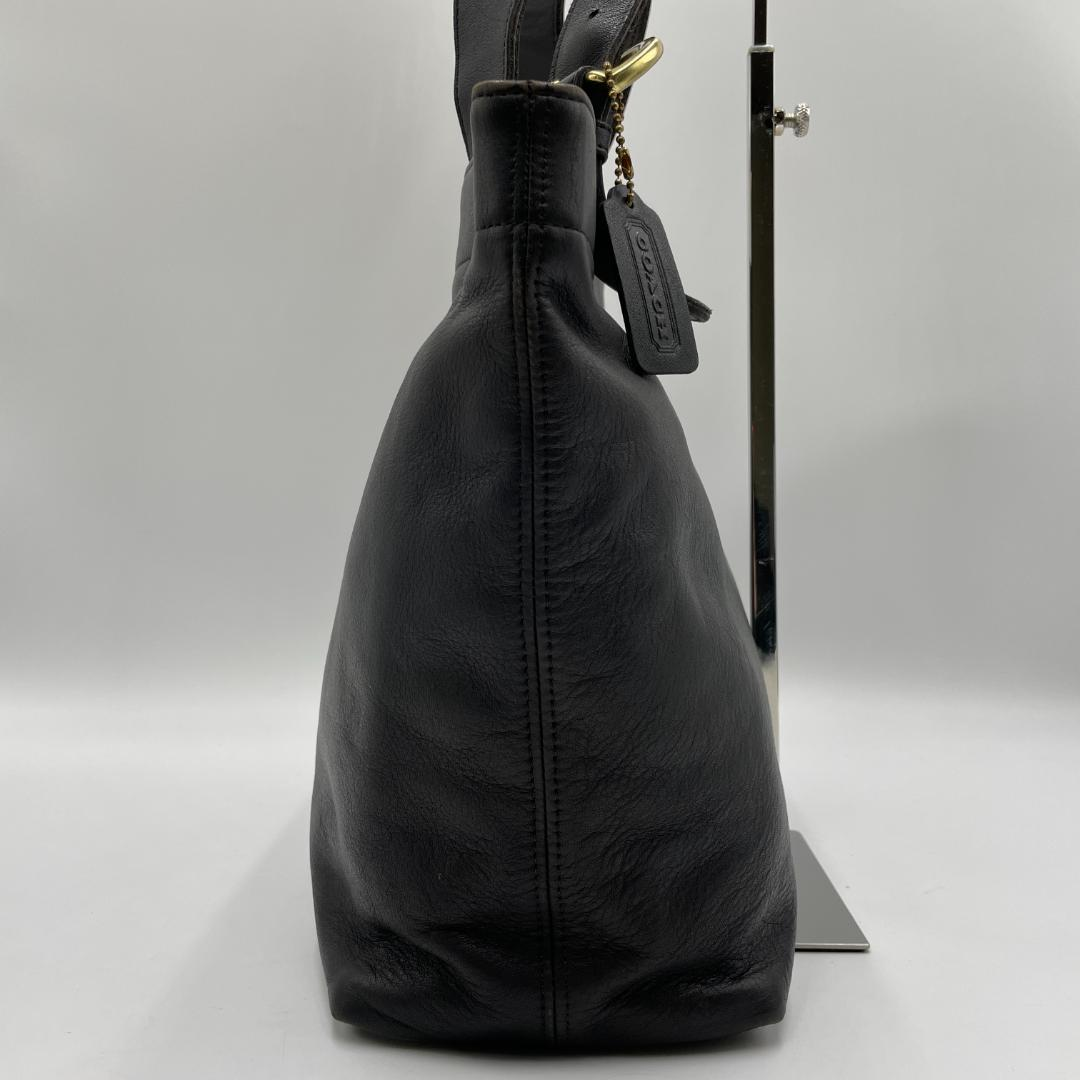 OLD COACH Vintage Shoulder Tote Bag Leather 4140 Black Used From