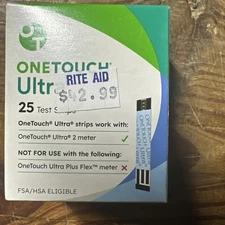 OneTouch Ultra 25 Test Strips Blood Glucose Exp 3/31/2026