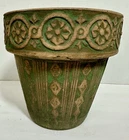 Antique Red Wing Brushware Planter 9" Jardiniere Matte Green