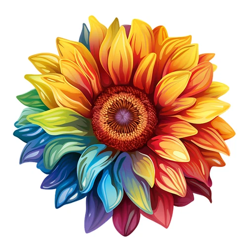 LGBTQ Rainbow Flower Pride Self Adhesive Vinyl Sticker