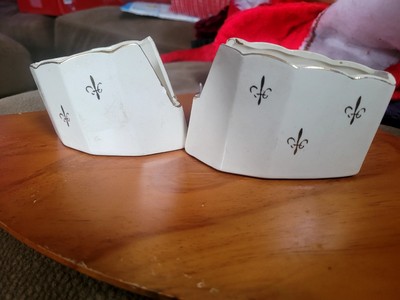 VIntage Buffet Spoon & Fork Stackers Gold FLEUR DE LIS Set Of 2 With Orig  Tag