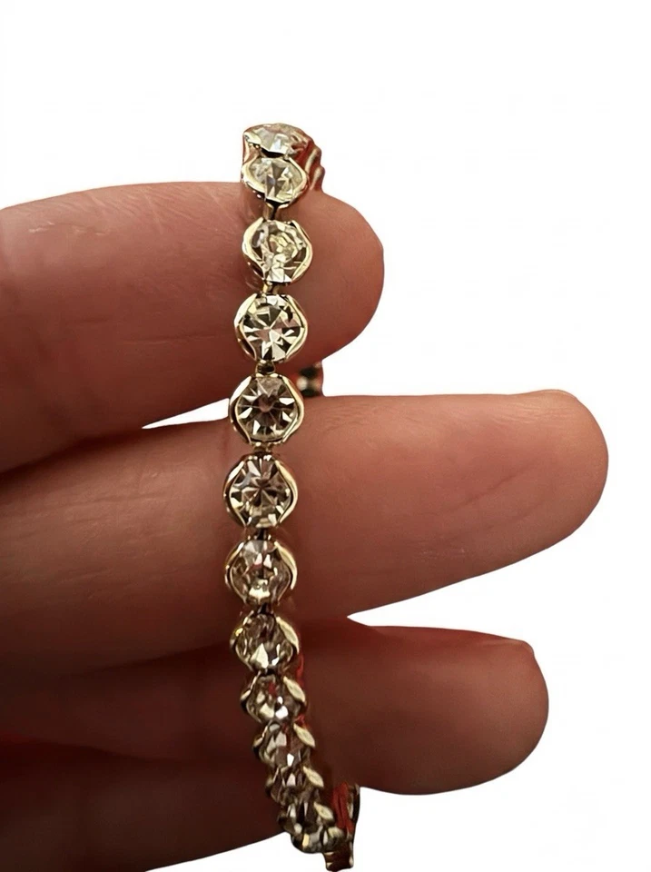 Equilibrium Tennis Bracelet Gold Colour Yellow Gold Plated - Image 2 of 4