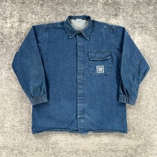 Vintage General Motors Mechanics Jacket Mens Large Denim Shop Employee Gm Y2k
