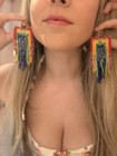 Pride Rainbow Anthropologie Deepa Gurnani Earrings Becka Fringe Chandelier NEW — photo 2