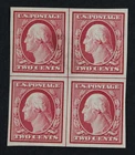 CKStamps: US Stamps Collection Scott#344 Block Mint H OG Oily Stain on 2 Stamps