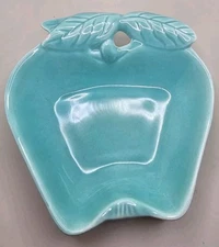 6 Vintage bowls Apples Turquoise Hoenig of California USA Pottery some chipping