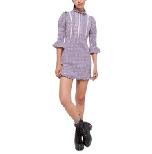 LAURA ASHLEY x URBAN OUTFITTERS Maisy Size XS Blue Red Mock Neck Mini Dress