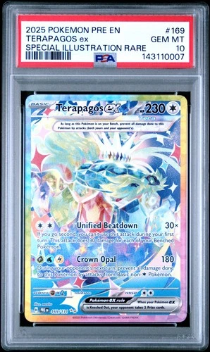 2025 POKEMON PRE EN-PRISMATIC EVOLUTIONS #169 TERAPAGOS EX PSA 10