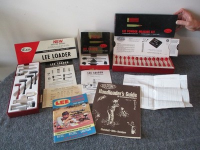 NOS LEE LOADER KIT (2) 12. GA SHOTSHELL/270 W+ MEASURE KIT+1ST ED HANDBOOK 1960s