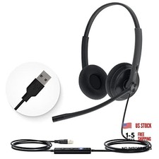 UH34 USB Headset with Mic,Stereo Wired Headphones with Noise Cancelling