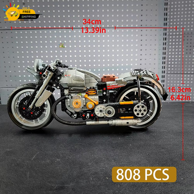HUIQIBAO 808PCS MOC Technial Motorrad Bau Modellbausteine City Moto Racer Bri
