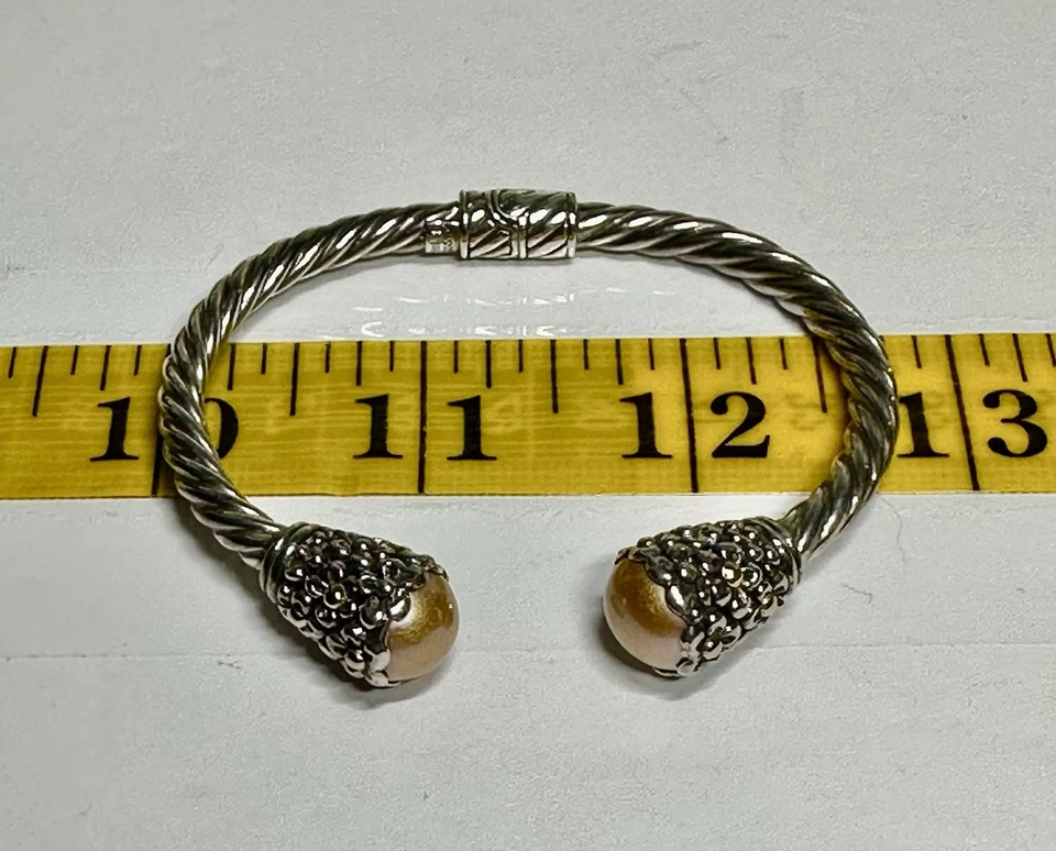 "Brazalete con bisagras Samuel Benham 6,5"" plata 925 y oro 18K lote #368" Foto 4 de 4